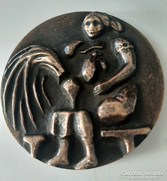 Békéscsaba Orosháza bronz emlékplakett 6,7 cm