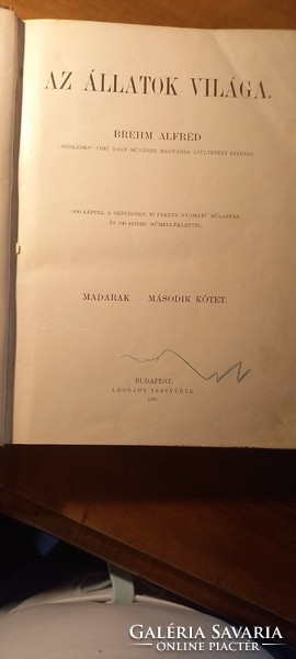 Brehm Az állatok világa 1903, Madarak-második kötet