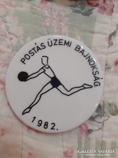 Hollóházi érem plakett Postás üzemi bajnokság 1982