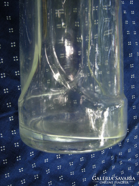 Liter glass bottle with spout, old Braun glass