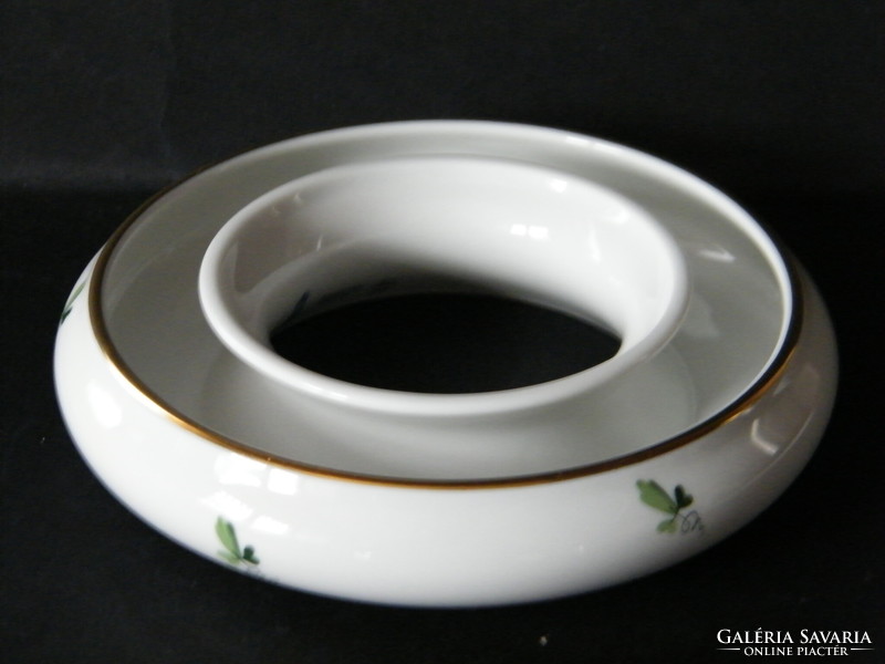 Augarten bécsi lóhere mintás porcelán gyűrű alakú váza