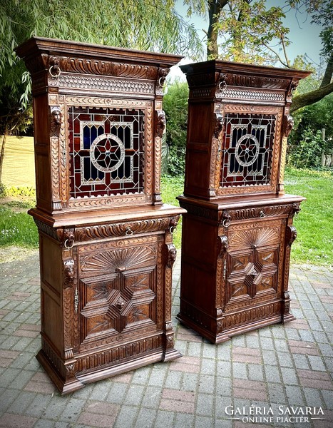A pair of Neo-Renaissance cabinets