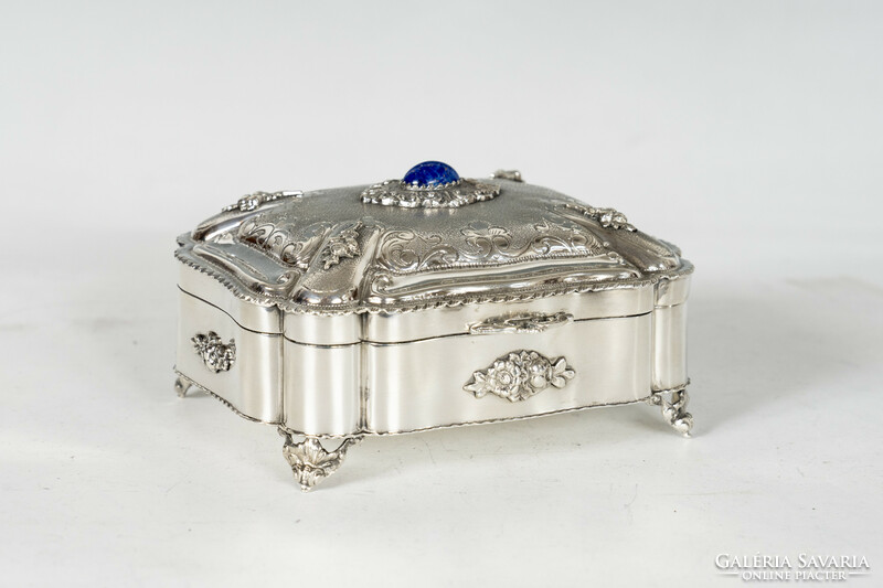 Silver blue stone box / jewelry box