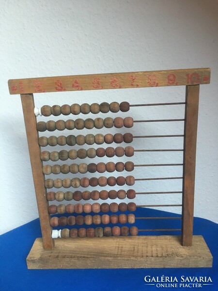 Old wooden abacus (the lack of balls is replaced with old-fashioned porcelain snails)