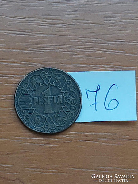 Spain 1 peseta 1944 aluminum bronze, francisco franco 76