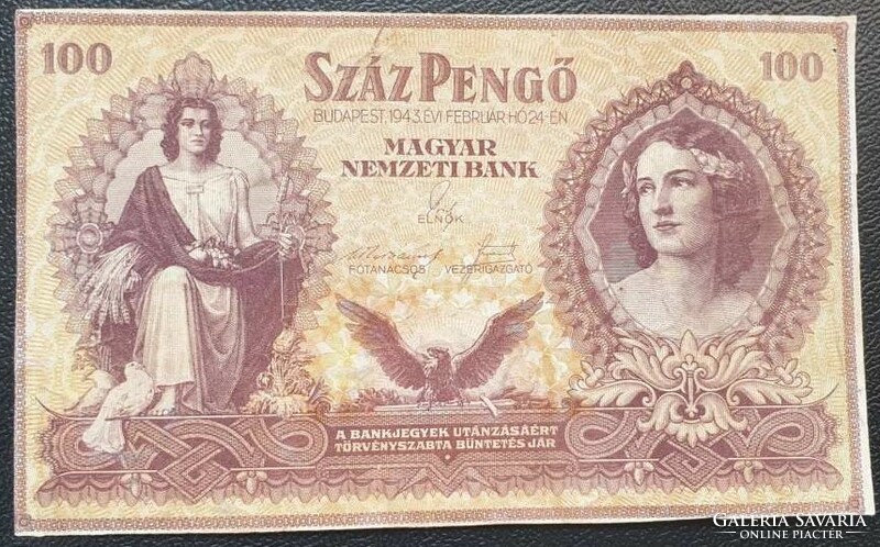 100 pengő 1943 Szálasi 1.