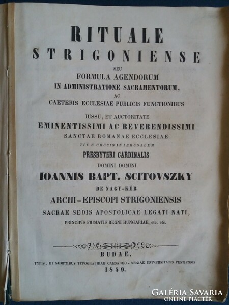 Rituale strigoniense antique 1895 German prayer book.