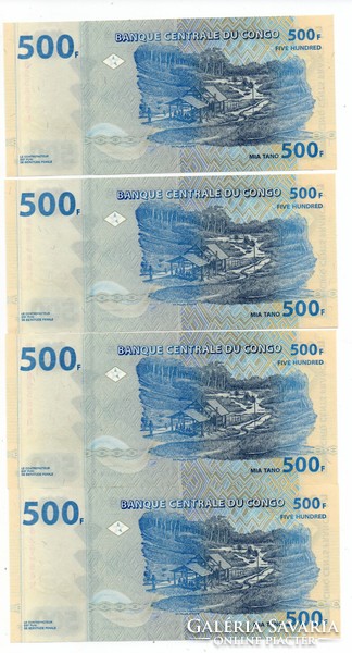 500  Francs  4 db Sorszámkövető       Kongó