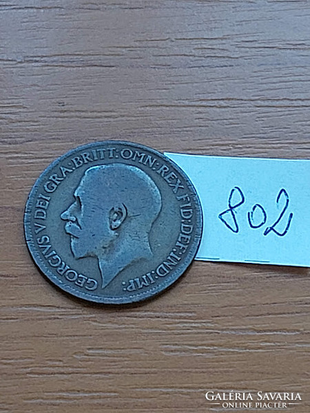 ANGOL ANGLIA 1/2 HALF PENNY 1929 V. György király, Bronz  802