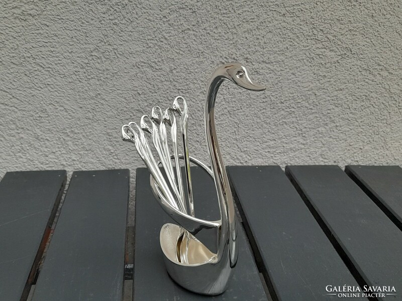 Beautiful swan holder with swan spoons