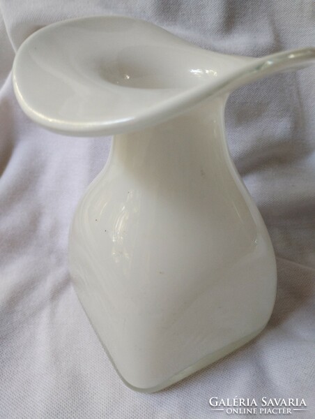 Thick milk glass vase