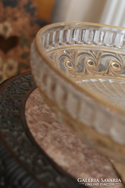 Óriási jelzett francia vintage Baccarat kristály tál