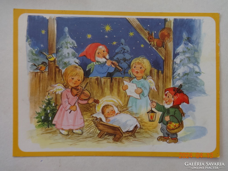 Old graphic Christmas greeting card