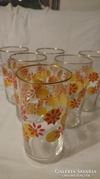 Retro floral summer lemonade glasses 6 pcs