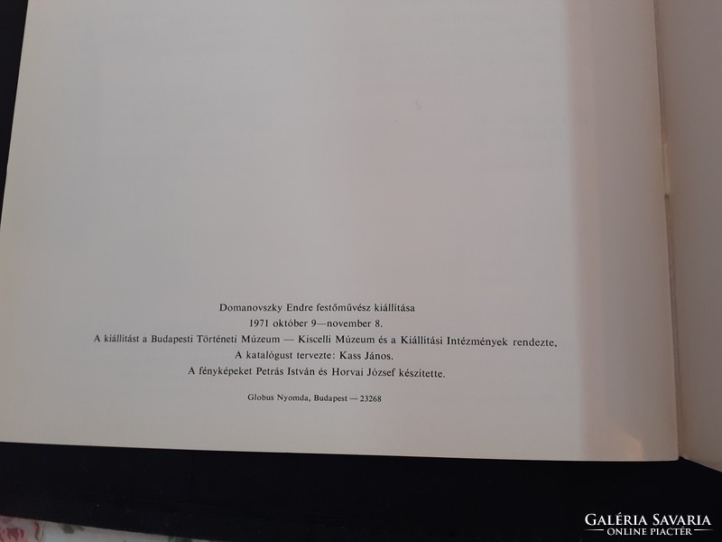 Domanovszky Endre Bertalan Vilmos: Színek varázsa és egy kiállítási katalógus 1971 ből