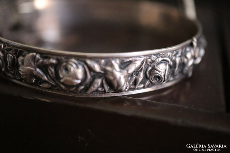 Biedermeier silver bracelet rose marked