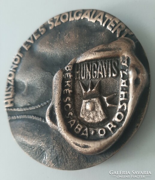 Békéscsaba Orosháza bronz emlékplakett 6,7 cm