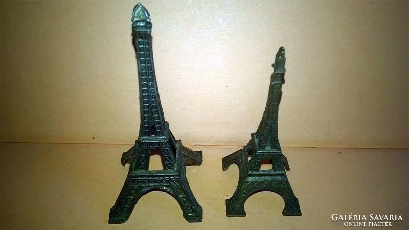 Fém miniatűr - 2 darab Eiffel torony - polcdísz vagy babaház kiegészítő