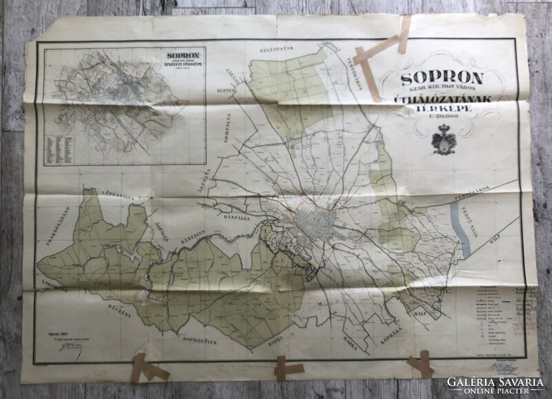 Sopron custom. Out. Map of the road network of thje city, 1931