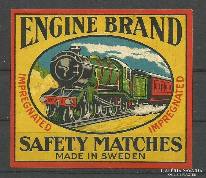 1900.- Svéd - Gyufacímke - vonat - Engine Brand