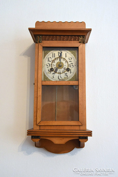 Wall clock, 24-hour movement, half strike, with 2 winders, xix/xx. S.