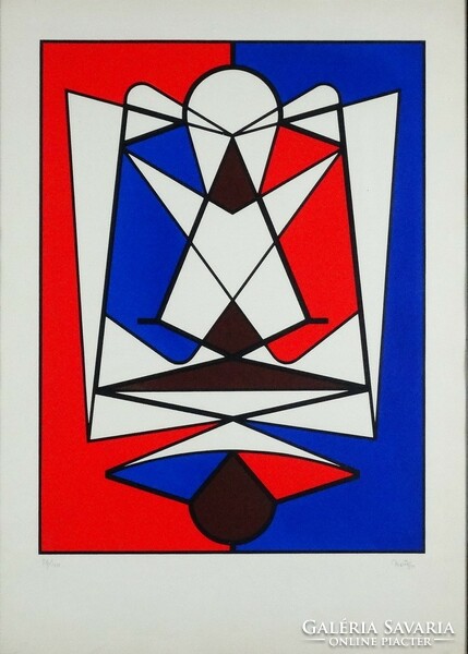 Martyn Ferenc (1899 - 1986)" Kompozició" szériográfia, keretezett mérete:52 x 67 cm.