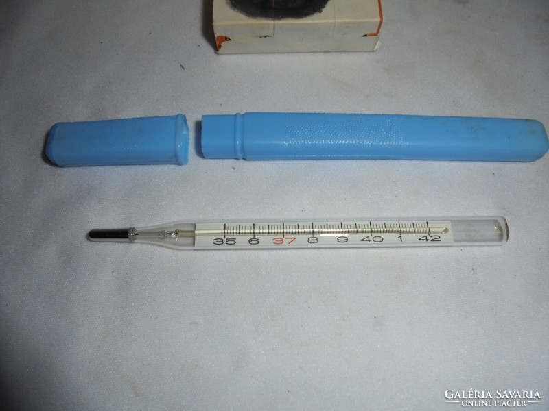 Retro mercury thermometer in plastic case