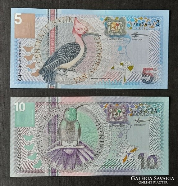 Suriname * 5-10 gulden 2000