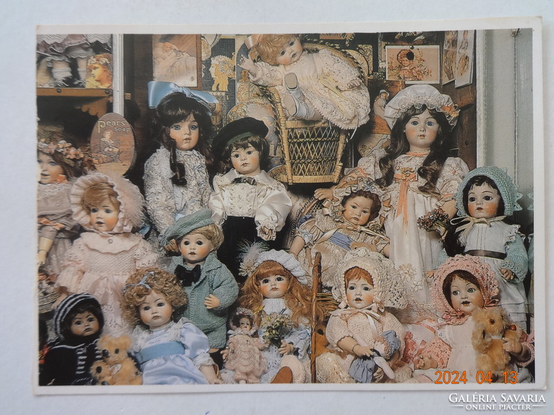Old greeting card - porcelain dolls