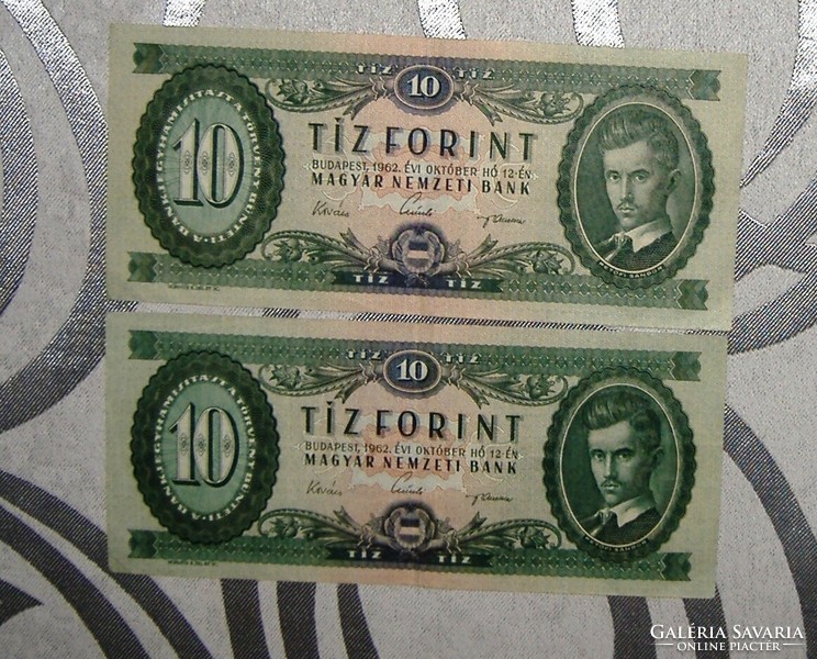 2 1962 10ft banknotes