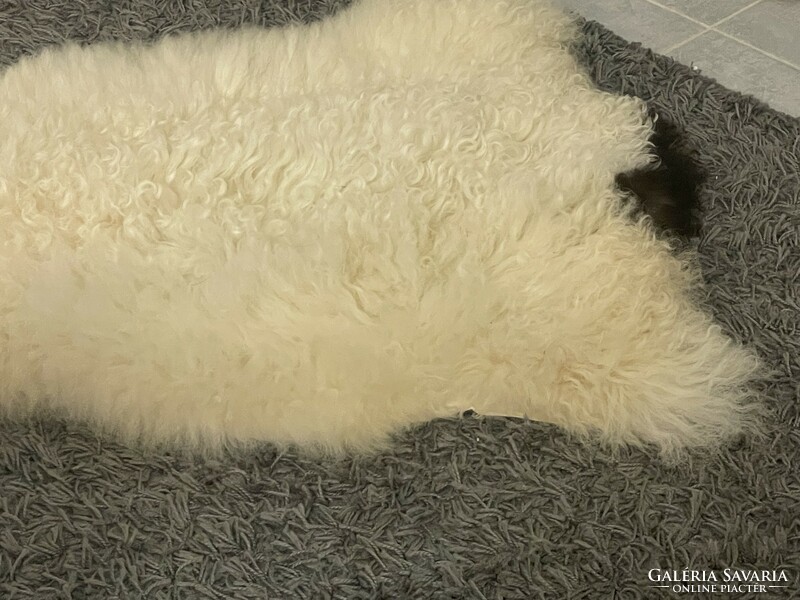 Large leather beautiful real fur rug 110