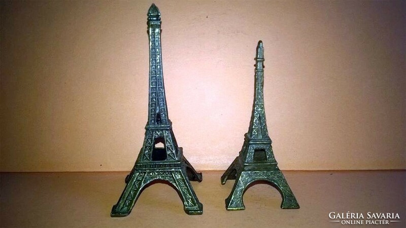 Fém miniatűr - 2 darab Eiffel torony - polcdísz vagy babaház kiegészítő