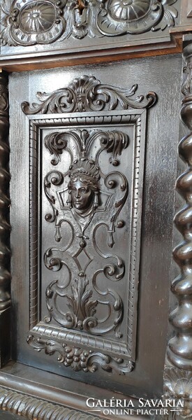 Pewter antique commode with cherub head patina