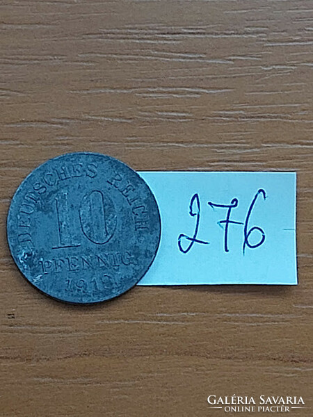 German Empire deutsches reich 10 pfennig 1919 zinc 276
