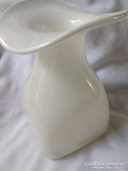 Thick milk glass vase