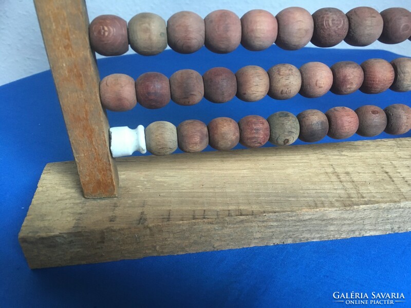 Old wooden abacus (the lack of balls is replaced with old-fashioned porcelain snails)