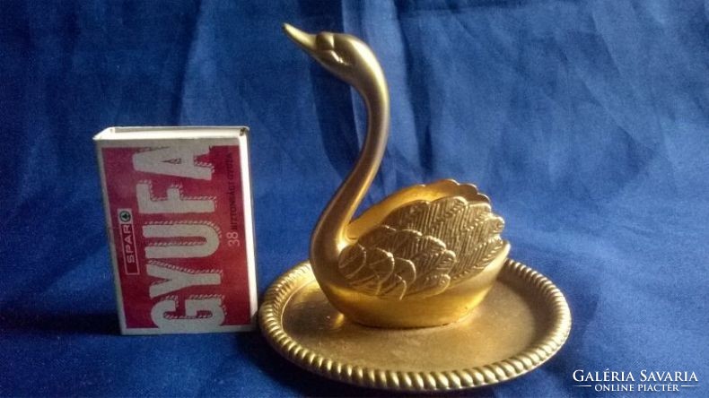 Metal miniature - swan - shelf decoration or dollhouse accessory