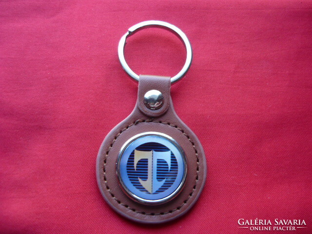 Tiburon metal key ring on a leather base