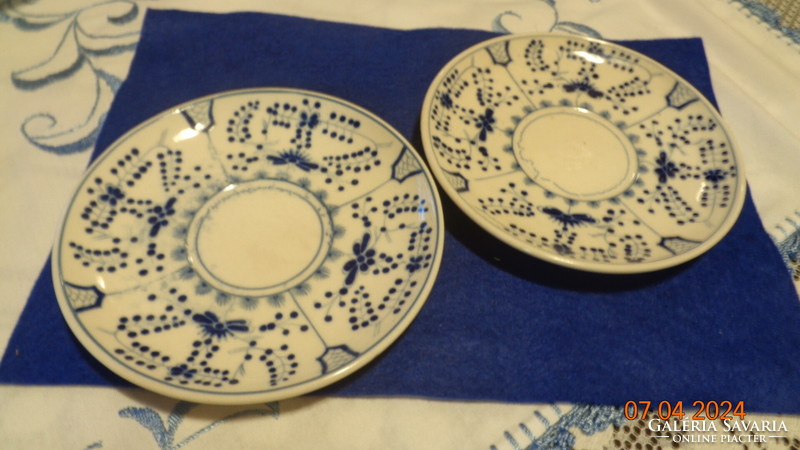 Antique Zsolnay tea plates, marked Julia
