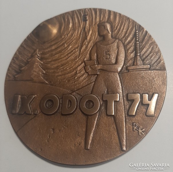 Kálmán Renner: sopron ix.Odot 74 bronze commemorative plaque 9.7 cm