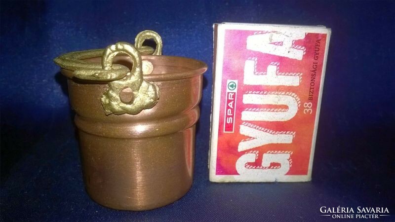 Copper miniature - cauldron, konder 2. - Shelf decoration or dollhouse accessory