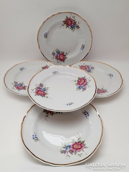 Hollóházi porcelain hajnalka pattern cake plates, 5 in one