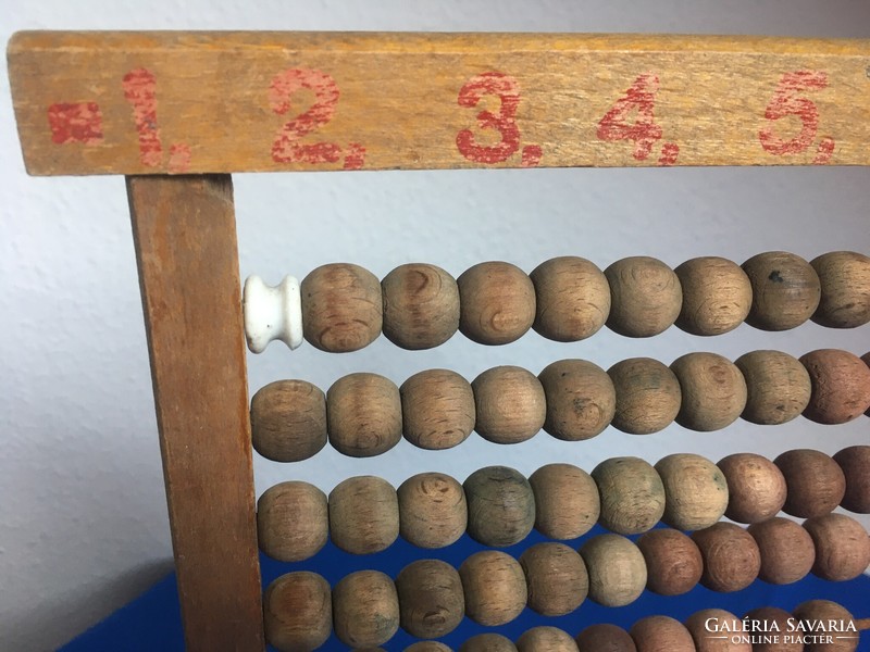 Old wooden abacus (the lack of balls is replaced with old-fashioned porcelain snails)