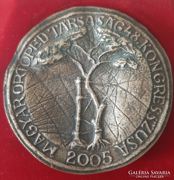Bronze commemorative plaque of the 48th Congress of the Hungarian Orthopedic Society of Salgótarján Galyatétő Salgóvára 2005