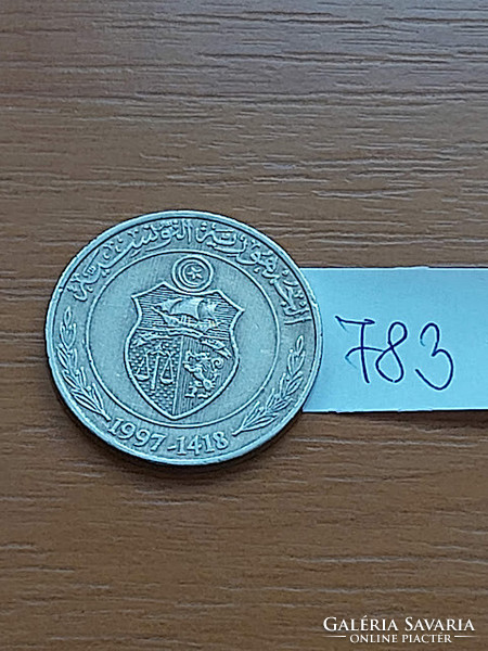 Tunisia 1 dinar 1997 1418 copper-nickel 783