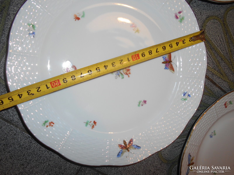 6 db Antik Herendi  Puppilon (lepkés) minta lapos  tányér 24,5 cm