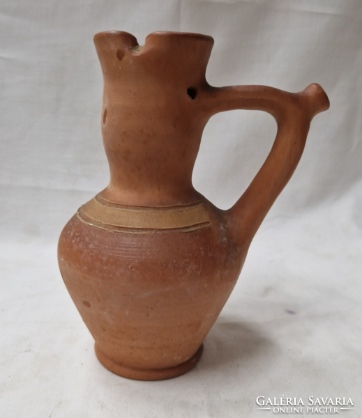 Folk, ceramic rattle jug, jug, in perfect condition, 16.5 cm.