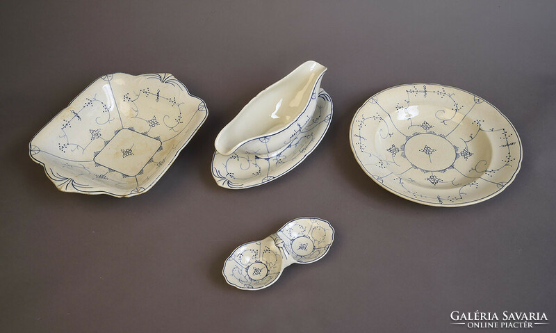 4 pcs antique villeroy @ boch ceramic service set, xix. End of No