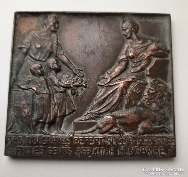 Antique bronze plaque 