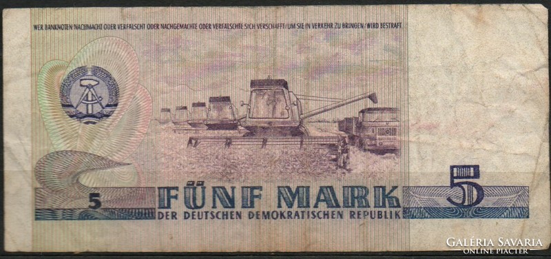 D - 196 - foreign banknotes: ndk 1975 5 marks